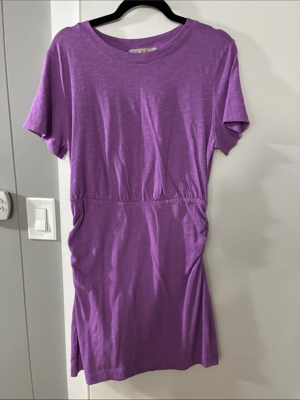 LOFT Purple Short Sleeve T-Shirt Dress